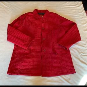 Women’s Red Quilted Button Down Jacket